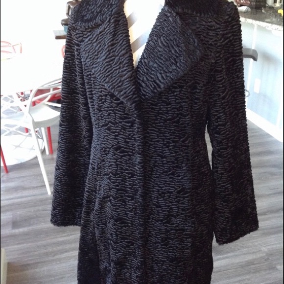 WHBM Black Crushed Velvet Coat - Picture 3 of 8